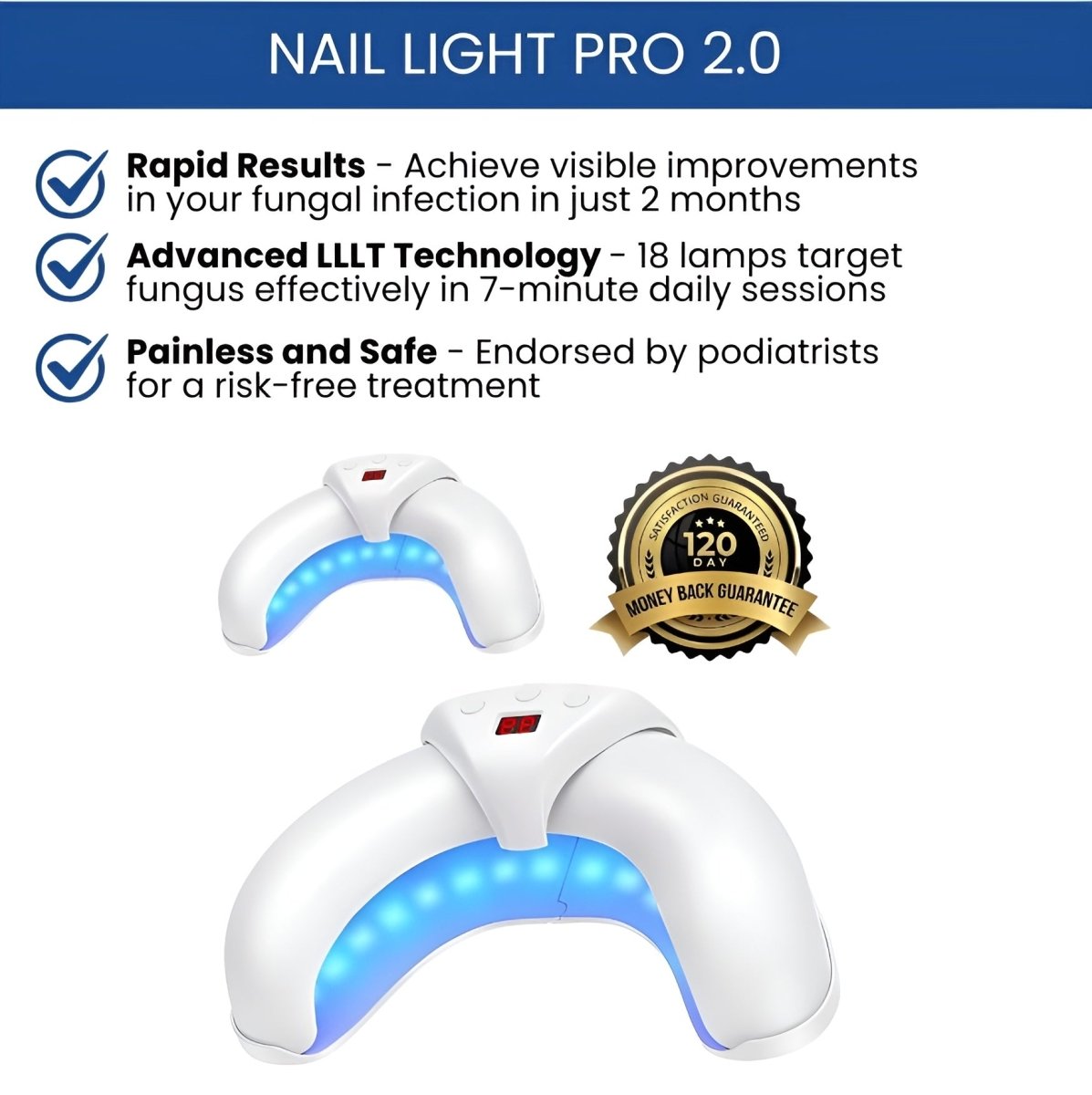 Nail Light Pro 2.0 - Eliminates fungus and whitens nails - TheWellnessClinicUK